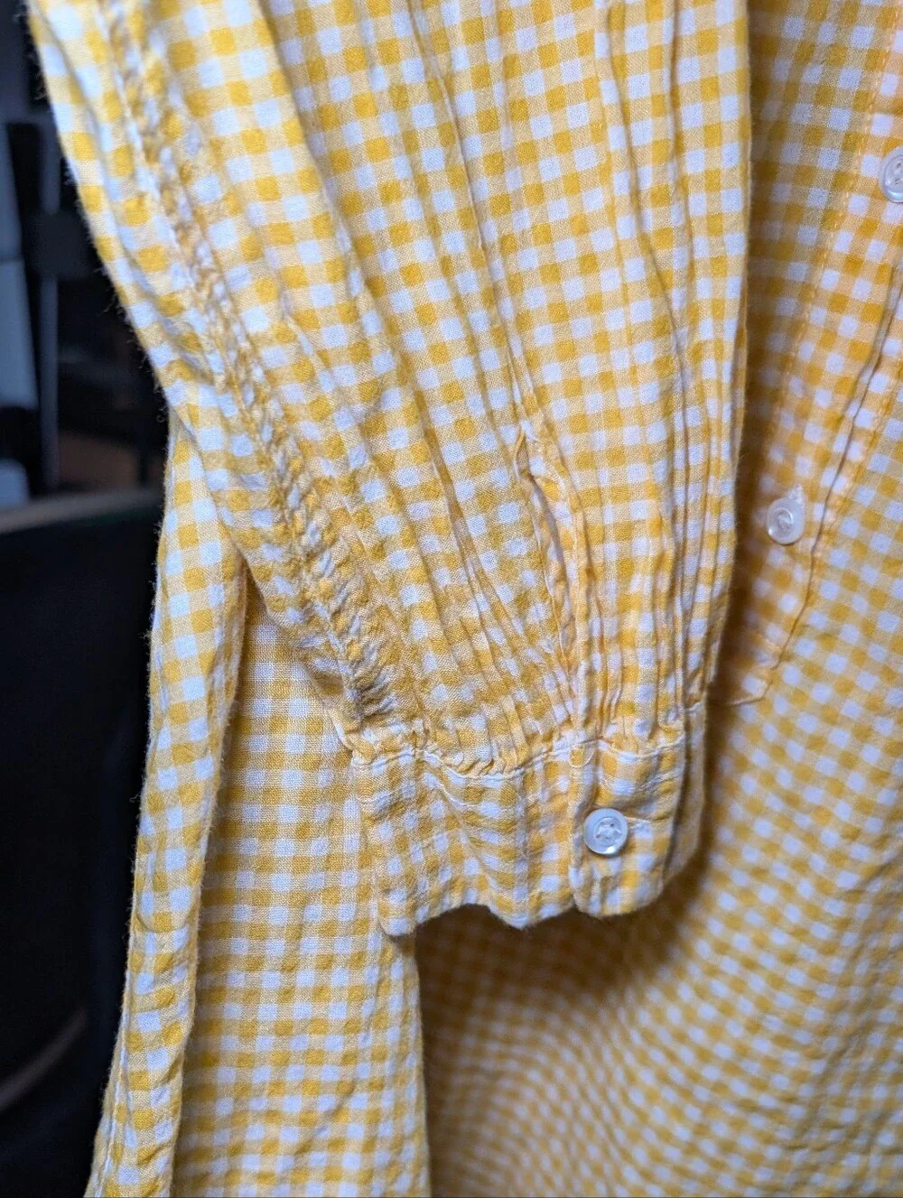 J. Crew Yellow Gingham Long-Sleeve Button Shirt